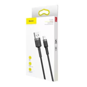   Baseus iPhone Lightning gyors adat, töltőkábel 2,4A - 0,5m (Szürke-Fekete)