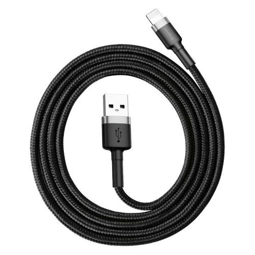 Baseus Lightning Töltő Kábel - 2.4A - 1m (Szürke-Fekete)