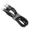 Baseus Lightning Töltő Kábel - 2.4A - 1m (Szürke-Fekete)