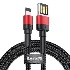   Baseus Cafule 2,4A 1m Lightning USB-kábel (kétoldalas) (fekete és piros)