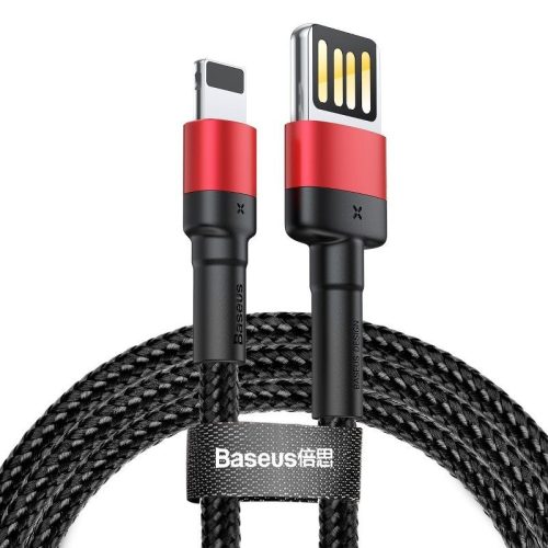 Baseus Cafule 2,4A 1m Lightning USB-kábel (kétoldalas) (fekete és piros)
