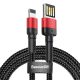 Baseus Cafule 2,4A 1m Lightning USB-kábel (kétoldalas) (fekete és piros)