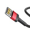 Baseus Cafule 2,4A 1m Lightning USB-kábel (kétoldalas) (fekete és piros)