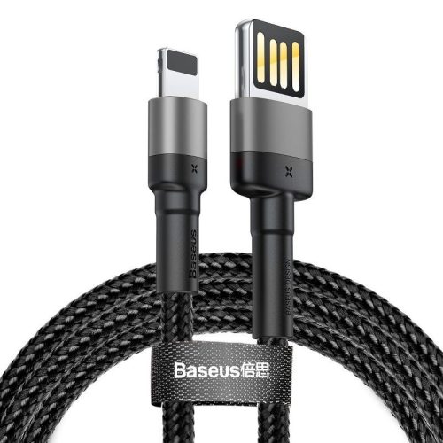 Baseus Cafule 1,5A 2m Lightning USB-kábel (kétoldalas) (szürke-fekete)