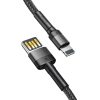 Baseus Cafule 1,5A 2m Lightning USB-kábel (kétoldalas) (szürke-fekete)