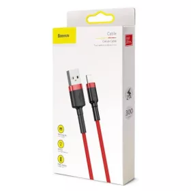 Baseus Cafule 2A 3m Lightning USB-kábel (piros-fekete)
