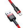 Baseus Cafule 2A 3m Lightning USB-kábel (piros-fekete)