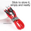 Baseus Cafule 2A 3m Lightning USB-kábel (piros-fekete)