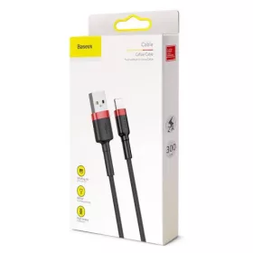 Baseus Cafule Lightning–USB kábel, 3m, 2A (Piros-fekete)
