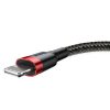 Baseus Cafule Lightning–USB kábel, 3m, 2A (Piros-fekete)