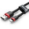 Baseus Cafule Lightning–USB kábel, 3m, 2A (Piros-fekete)