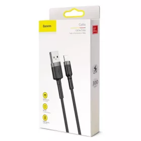   Baseus iPhone Lightning gyors adat, töltőkábel 2A - 3m (Fekete-Szürke)