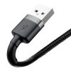 Baseus iPhone Lightning gyors adat, töltőkábel 2A - 3m (Fekete-Szürke)