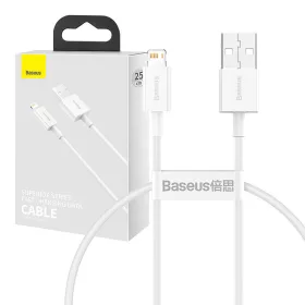Baseus USB-kábel a Lightning Superior 2,4A, 0,25m (fehér)