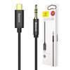Baseus Yiven USB-C - 3,5 mm-es mini jack audio kábel, 1,2m (fekete)