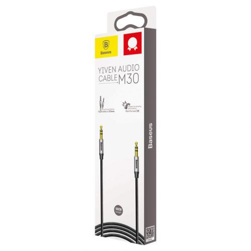 Baseus Audio Yiven M30 kábel 1m (ezüst/fekete)