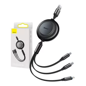   Baseus Bright Mirror 2, 3 az 1-ben Micro-USB / Lightning / USB-C kábel, 3,5 A, 1,1m (fekete)