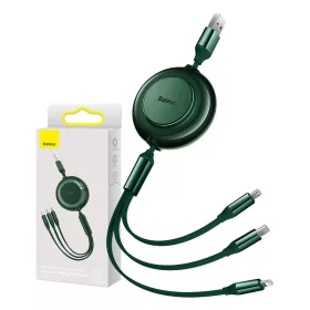   Baseus Bright Mirror 2, 3 az 1-ben Micro USB / Lightning / USB-C kábel, 3,5 A, 1,1m (zöld)