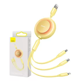   Baseus Bright Mirror 2, 3 az 1-ben Micro-USB / Lightning / USB-C kábel, 3,5 A, 1,1m (sárga)