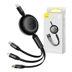   Baseus Bright Mirror 4 3 az 1-ben Mikro USB / Lightning / USB-C kábel, 100W, 3.5A, 1.1m (fekete)