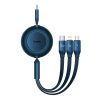 Baseus Bright Mirror 4, 3 az 1-ben Micro USB / Lightning / USB-C kábel, 100W, 3,5A, 1,1m (kék)