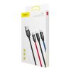 Baseus 3 az 1-ben USB-C / Lightning / Micro 3A 1,2m-es USB-kábel, (fekete)