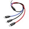 Baseus 3 az 1-ben USB-C / Lightning / Micro 3A 1,2m-es USB-kábel, (fekete)