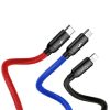 Baseus 3 az 1-ben USB-C / Lightning / Micro 3A 1,2m-es USB-kábel, (fekete)