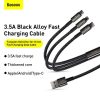 Baseus 3in1 USB Kábel (Type C / Lightning / micro USB) 3.5A 1.5m - Fekete (CAMLTWJ-01)