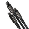 Baseus 3in1 USB Kábel (Type C / Lightning / micro USB) 3.5A 1.5m - Fekete (CAMLTWJ-01)