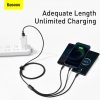 Baseus 3in1 USB Kábel (Type C / Lightning / micro USB) 3.5A 1.5m - Fekete (CAMLTWJ-01)