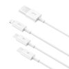 Baseus Superior 3-in-1 Györstöltő Kábel - USB - M+L+C 3.5A 1.5m  (Fehér) 