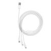 Baseus Superior 3-in-1 Györstöltő Kábel - USB - M+L+C 3.5A 1.5m  (Fehér) 