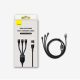 Baseus Flash Series 3in1 USB-kábel, USB-C + micro USB + Lightning, 100W, 1.2m (kék)