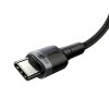 Baseus Cafule USB-C-USB-C kábel, QC 3.0, PD 2.0, 100 W, 5A, 2m (szürke-fekete)