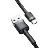 Baseus Cafule USB-USB-C töltőkábel 2m szürke-fekete (CATKLF-CG1)