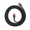 Baseus Cafule USB-C - USB-C PD 2.0 QC 3.0 kábel 60 W 1m (fekete-piros)