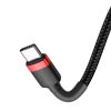 Baseus Cafule USB-C - USB-C PD 2.0 QC 3.0 kábel 60 W 1m (fekete-piros)