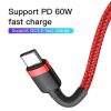 Baseus Cafule USB-C-USB-C PD 2.0 QC 3.0 kábel 60 W, 2m (piros)