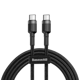   Baseus Cafule USB-C - USB-C PD 2.0 QC 3.0 kábel, 60 W, 2m (fekete-szürke)