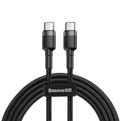 Baseus Cafule USB-C - USB-C PD 2.0 QC 3.0 kábel, 60 W, 2m (fekete-szürke)