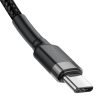 Baseus Cafule USB-C - USB-C PD 2.0 QC 3.0 kábel, 60 W, 2m (fekete-szürke)
