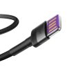 Baseus Cafule USB-USB-C Kábel Huawei SuperCharge, QC3.0, 5A 1m (Fekete-szürke)