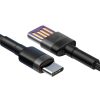 Baseus Cafule USB-USB-C Kábel Huawei SuperCharge, QC3.0, 5A 1m (Fekete-szürke)