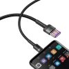Baseus Cafule USB-USB-C Kábel Huawei SuperCharge, QC3.0, 5A 1m (Fekete-szürke)