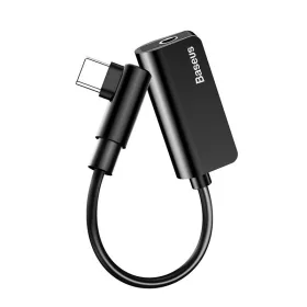   Baseus L45 USB-C – Mini Jack 3,5mm-es csatlakozó és USB-C audioadapter (fekete)
