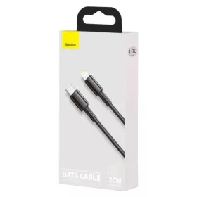   Baseus Type-C - Lightning nagy sűrűségű fonott gyors töltőkábel PD 20W 1m (Fekete)