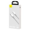 Baseus Lightning USB-C kábel, nagy sűrűségű fonott, 20W, 5A, PD, 1m (fehér)