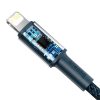 Baseus USB-C - Lightning kábel, nagy sűrűségű fonott, 20 W, 5 A, PD, 1m (kék)