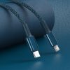 Baseus USB-C - Lightning kábel, nagy sűrűségű fonott, 20 W, 5 A, PD, 1m (kék)